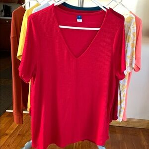 Old Navy Red V-Neck Women's Top